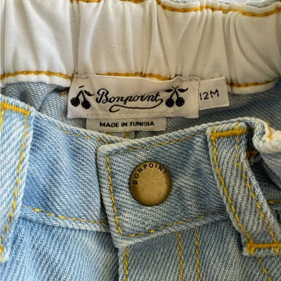 Bonpoint contrast-stitching denim trousers - Picture 6 of 6